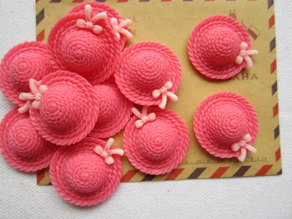 Рена! Розовая шляпа плоская спина кабошон для банта волос украшение телефона