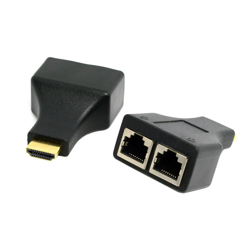 Лидер продаж 2 шт. HDMI двойной RJ45 CAT5E CAT6 UTP LAN Ethernet удлинитель адаптер ретранслятора
