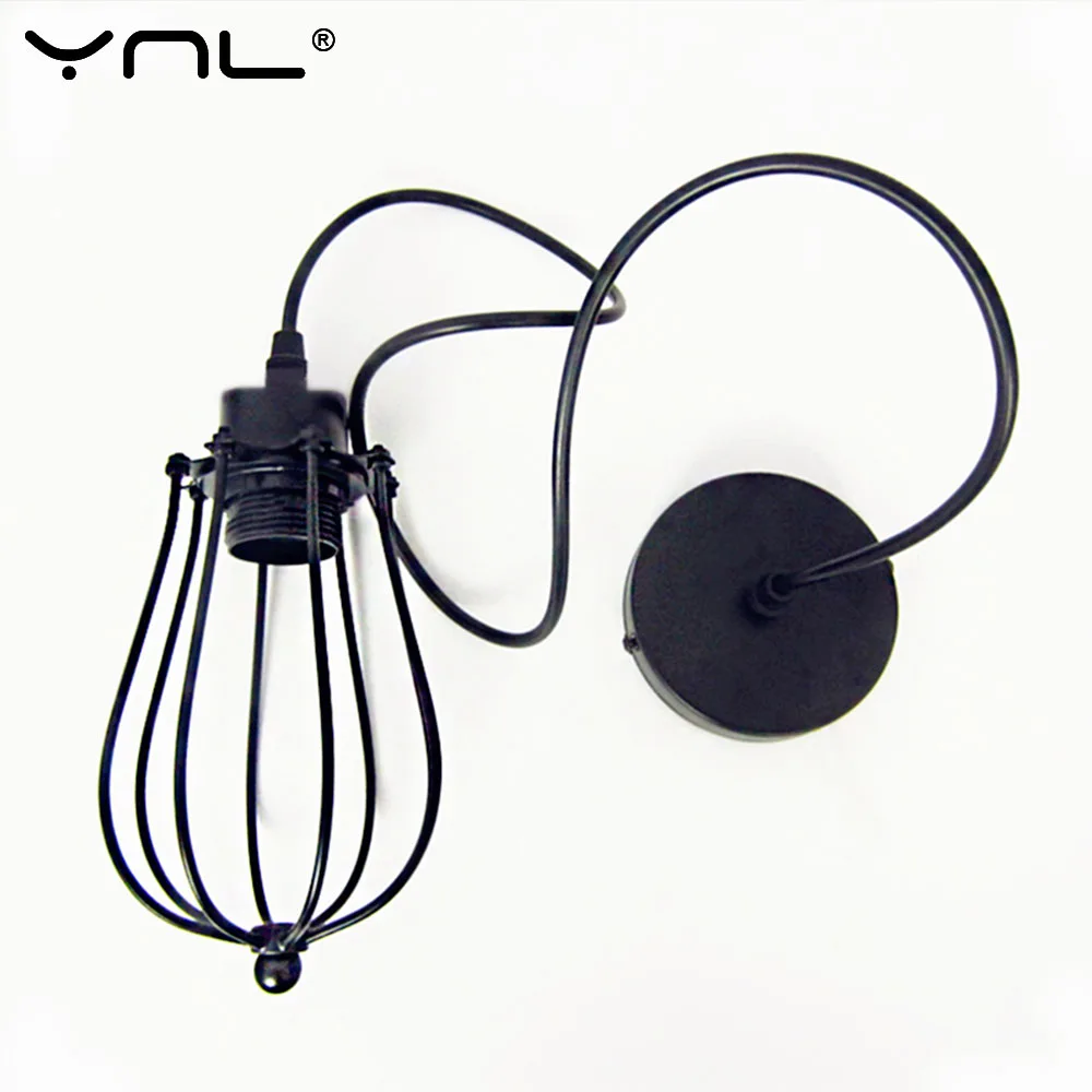 Простые черные металлические винтажные подвесные светильники для помещений