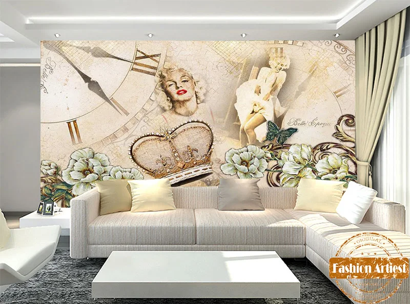 Пользовательские европейские винтажные Настенные обои с изображением старых