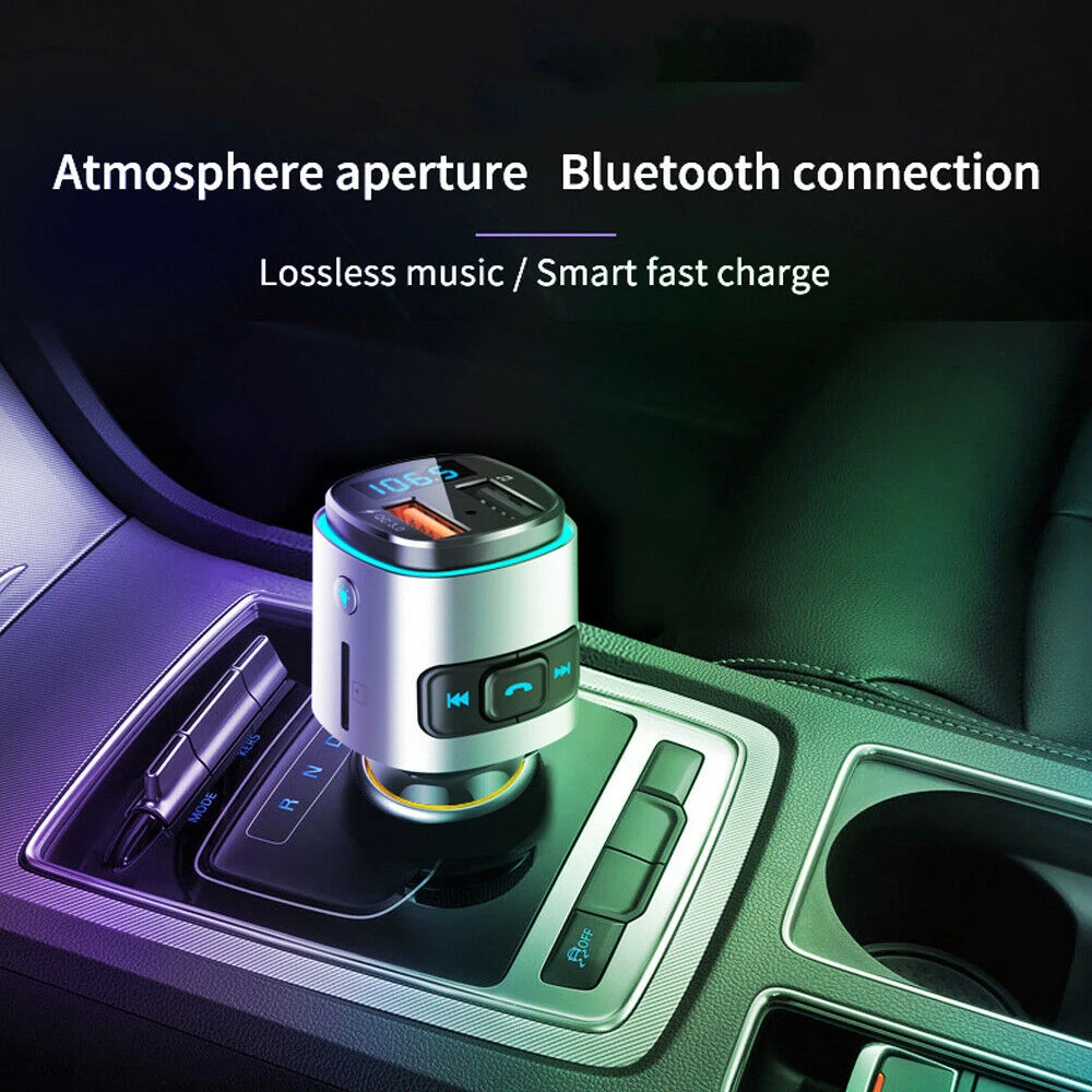 Двойной USB QC3.0 автомобильное зарядное устройство адаптер Bluetooth 4 2 автомобильный fm