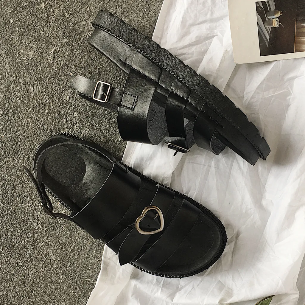 Женские повседневные сандалии на плоской подошве с открытым носком в римском