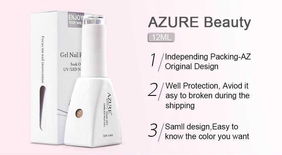 Azure beauty, новинка, розовый золотистый Гель-лак для ногтей, 6 цветов, 12 мл, блестящий гель для ногтей, Гибридный СВЕТОДИОДНЫЙ гель, УФ-гель для ногтей, искусство маникюра