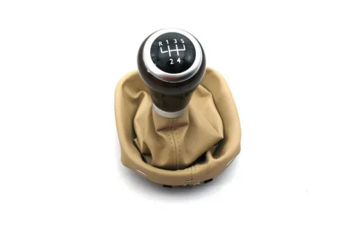 

Высокое качество! Деревянная ручка переключения передач с бежевыми кожаными ботинками для vw Touran MK1