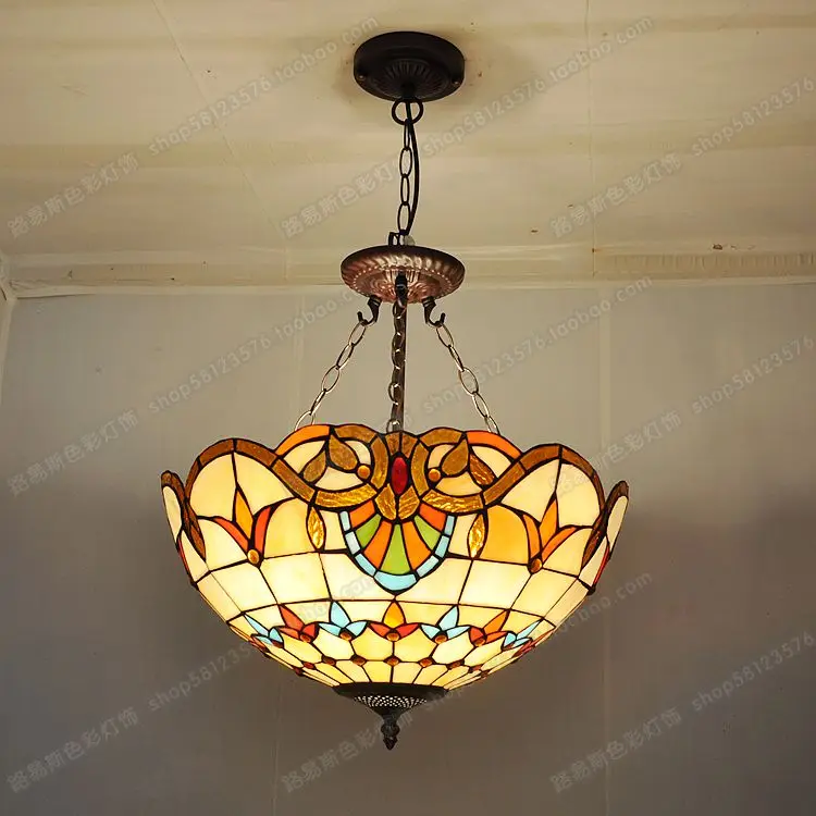 16 дюймов цветное стекло барокко Тиффани анти люстры спальня бар кафе