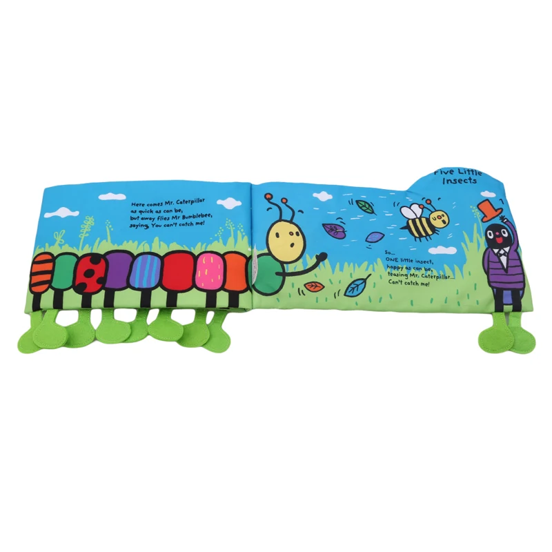 

Baby Early Learning Education Cloth Book Toy Cute Cartoon Insects Creative 3D Story Quiet Book Toys For Baby