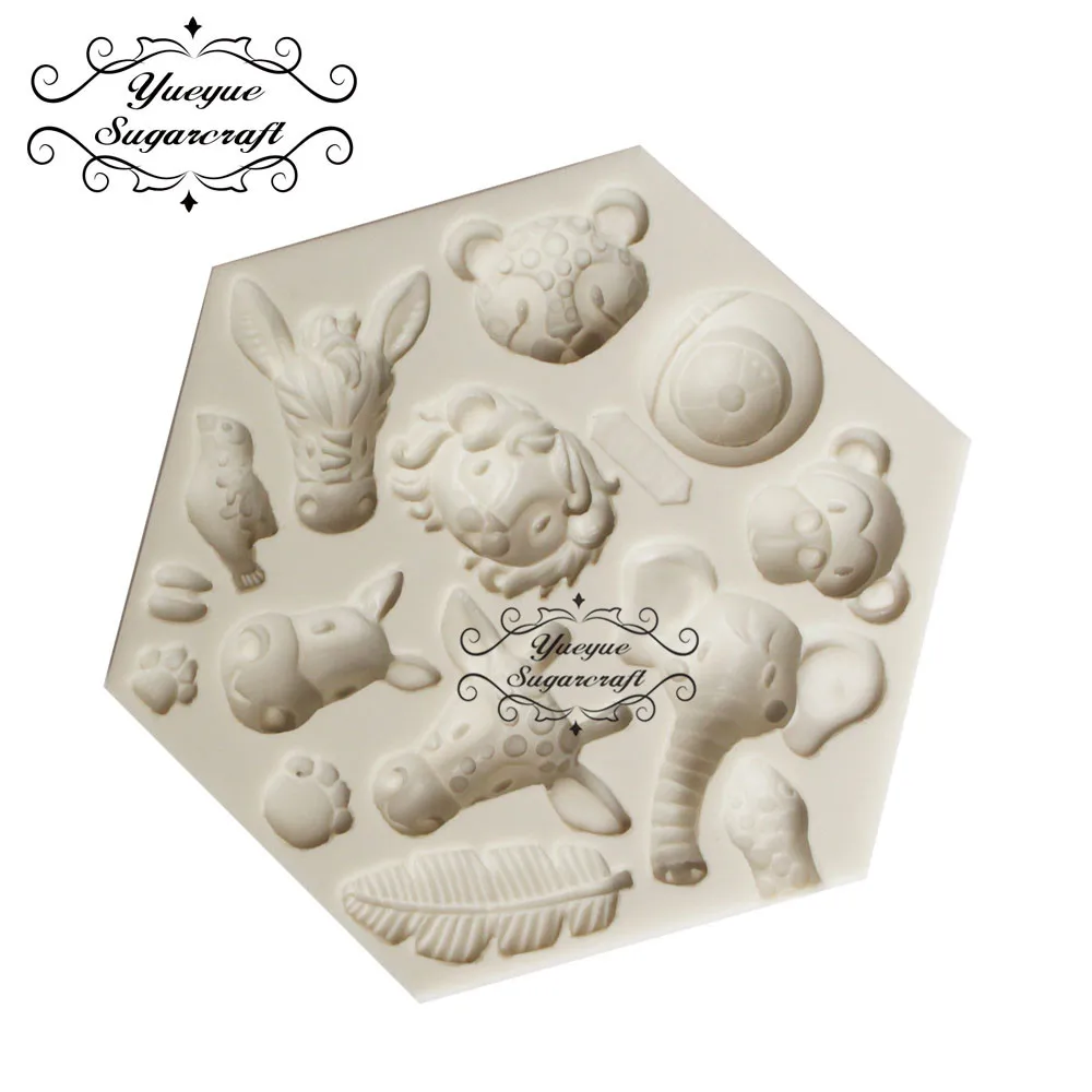 Yueyue Sugarcraft силиконовая формочка в виде животного помадная форма инструменты для