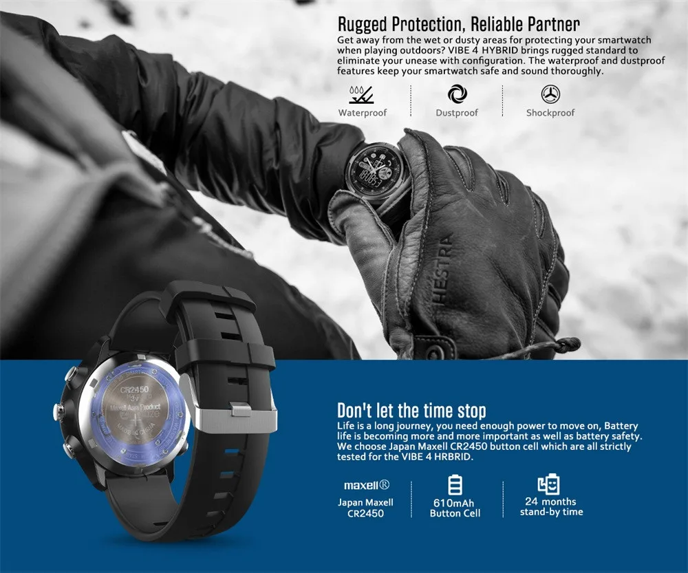 Hot Sale VIBE 4 HYBRID Smart Watch Phone Sports Men Smartwatch iOS/ Android Q5Y8 wearable devices relogio inteligente | Электроника