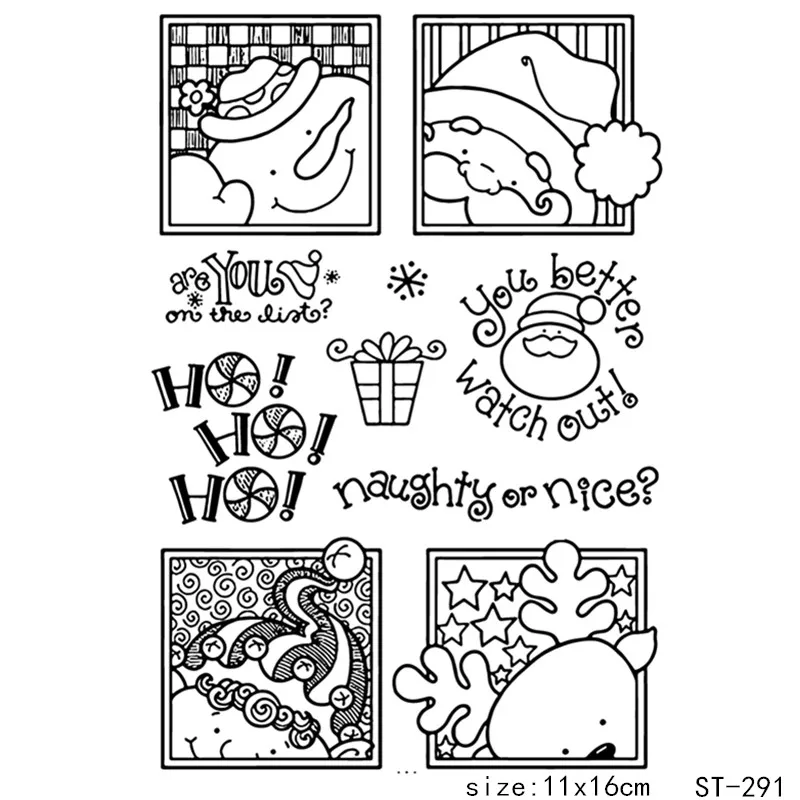 

AZSG Christmas Santa Claus Snowman Reindeer Clear Stamps For DIY Scrapbooking/Card Making/Album Decorative Silicon Stamp Crafts