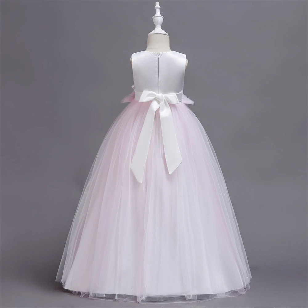 Formal Kids Floral Dresses for Girls Evening Gowns Mesh Wedding Party Ceremony Dress Child Teenage Clothing Elegant Girl Clothes | Детская