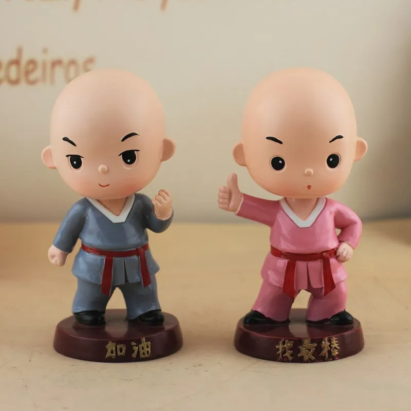 PINNY Cute Monk Shake His Dead Decoration современные фигурки из смолы автомобильные аксессуары