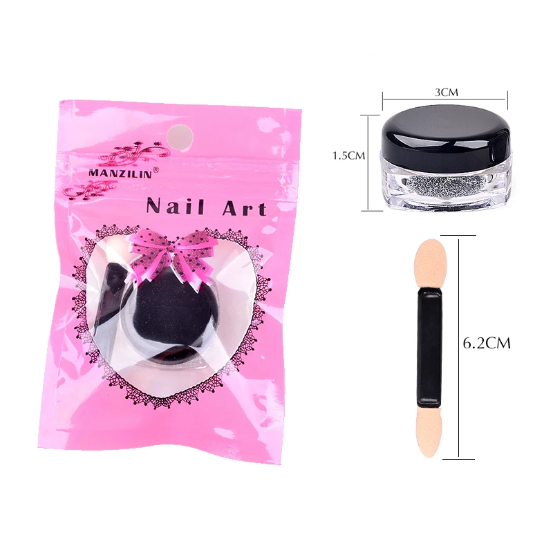 Зеркальный блеск для ногтей пигмент порошок 6 цветов пыль маникюр Блестящий