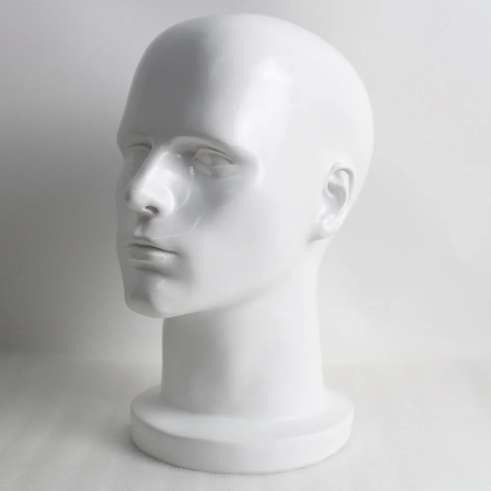 Белый манекен мужчины из стекловолокна головы для солнцезащитных париков и шляп