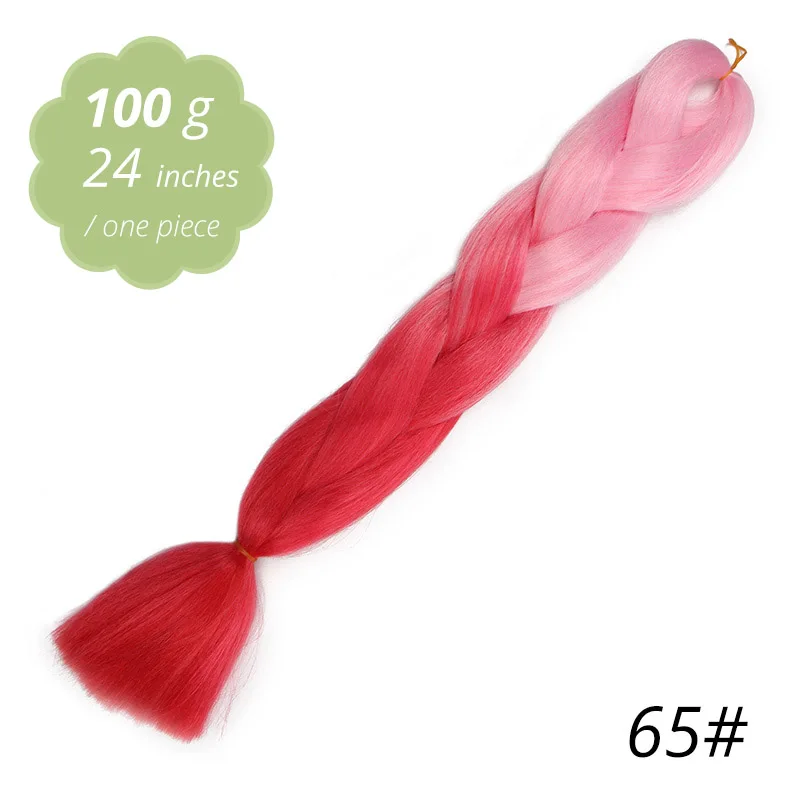 65 AISI BEAUTY Crochet Braids Synthetic Hair Jumbo Braiding Hair 100g/Pack Pink Grey Twists Braids Hair Extensions - Цвет: 65