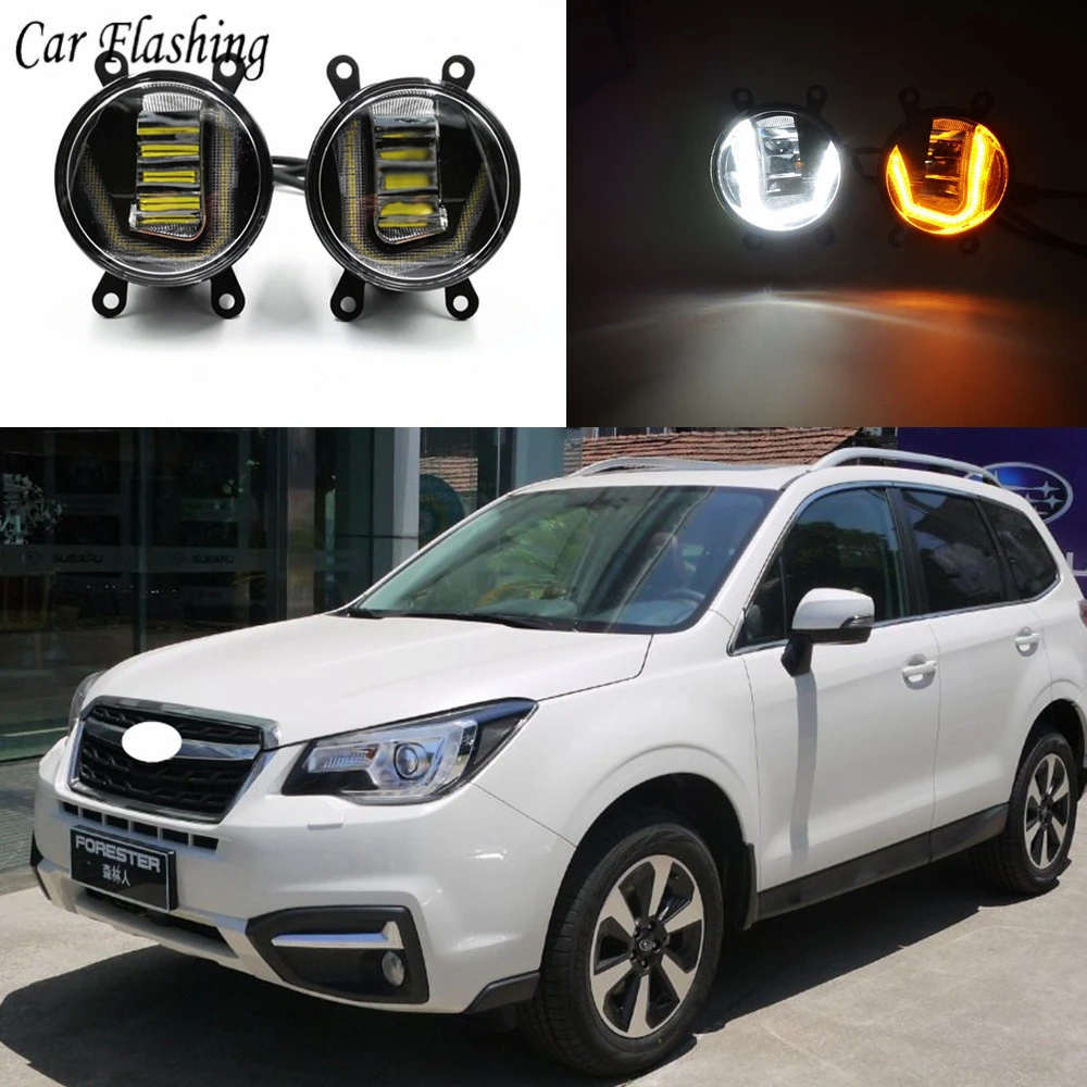 3 в 1 функции авто светодиодный свет для Subaru Forester 2013-2018 DRL Дневной светильник