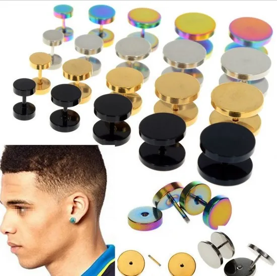 2 шт золотой черный жетер из нержавеющей стали Искусственный Поддельный ушной