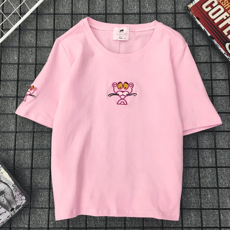 Для женщин Вышивка футболка лето 2018 Фирменная Новинка Повседневное хлопок
