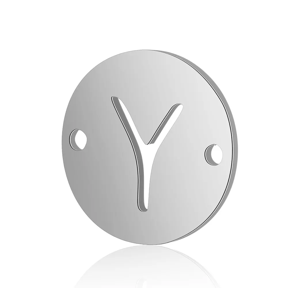T531S-Y 5 шт./лот нержавеющая сталь оригинальное имя амулеты Vnistar DIY Алфавит амулеты 26 БУКВЕННОЕ изготовление амулеты для браслетов - Окраска металла: T531S-Y