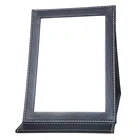 Компактное черное складное кожаное зеркало для макияжа 9,1x7,1 дюймов