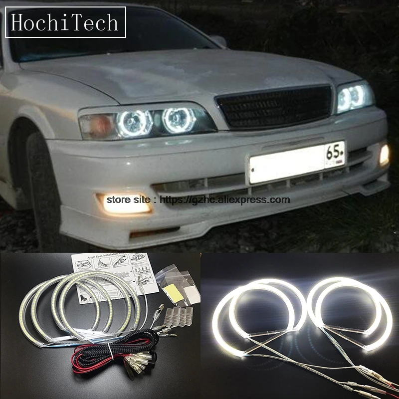 

HochiTech Ultra bright SMD white LED angel eyes halo ring kit daytime running light DRL for Toyota X100 Chaser 1996-2001 6th