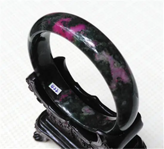 

Free Shipping New 100% Natural RED Peach Blossom GREEN Bracelet 61.5MM