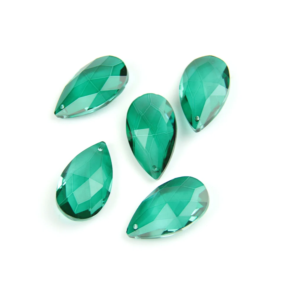 zircon green 10 шт./пакет 50 мм слеза Люстра призмы лампы в форме свечи люстры хрустальные подвески Стекло Подвески Бусины - Цвет: zircon green