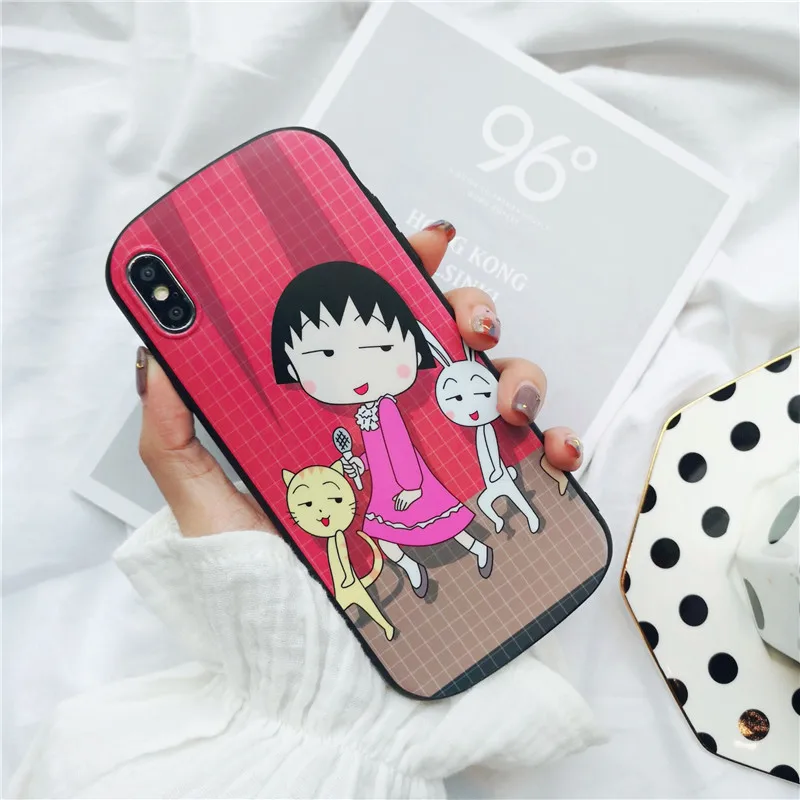 Розовый мультяшный милый рисунок Chi-bi Maruko мягкая оболочка чехол для телефона Apple