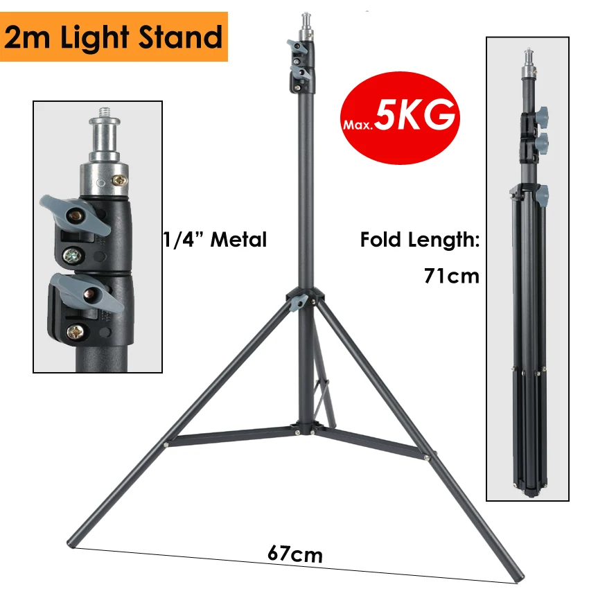 Сверхпрочный металлический светильник 2 м максимальная нагрузка 5 кг штатив | Осветительные стойки и журавли -32899136950