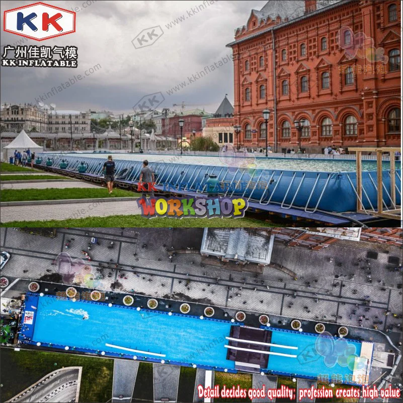 Большой оборудование для аквапарка бассейн PVC0.9mm металлический каркасный бассейн