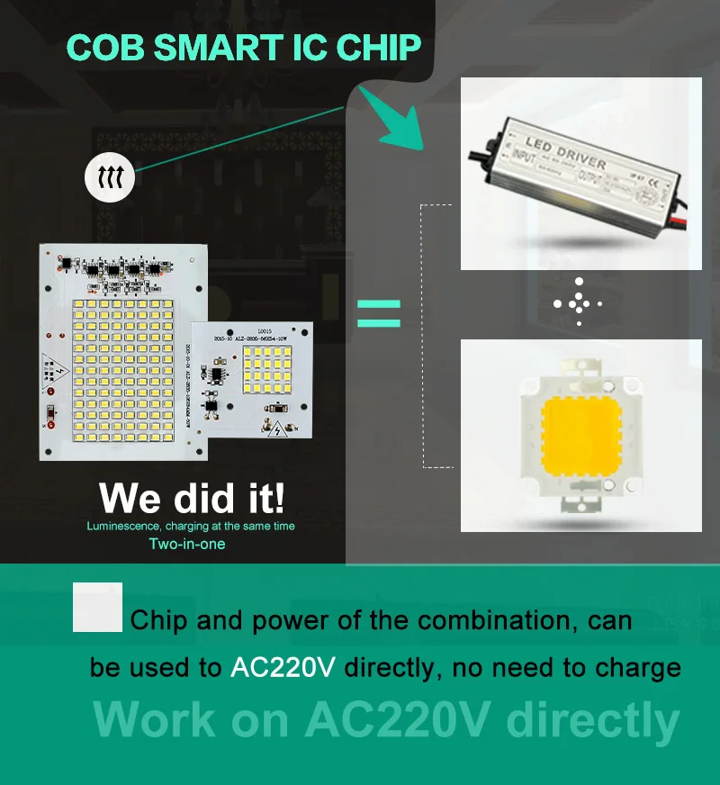 Светодиодный чип 10 Вт 20 30 50 90 240 В 220 Smart IC Светодиодная лампа драйвер Бесплатная