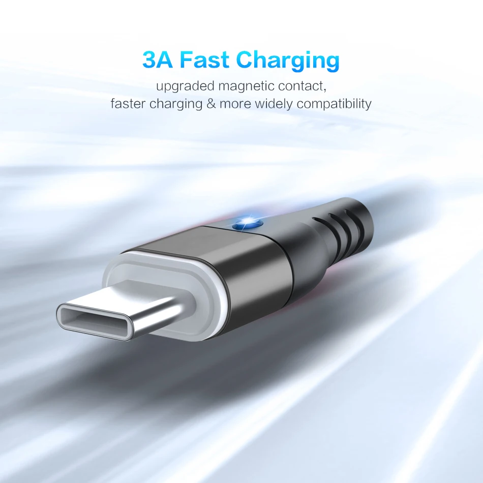 Магнитный Micro USB кабель 1 м 3 А для iPhone samsung type-c зарядный Магнитный зарядный адаптер usb type C кабели для мобильных телефонов