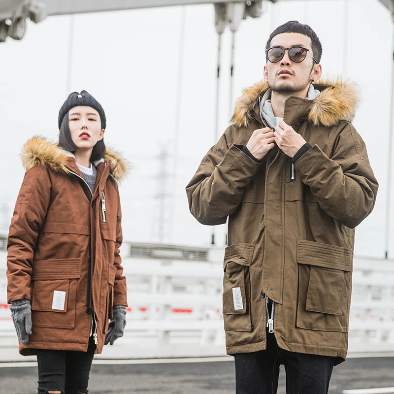 2017 зимние брендовые хлопковые куртки для пар модная мужская теплая верхняя одежда с капюшоном на открытом