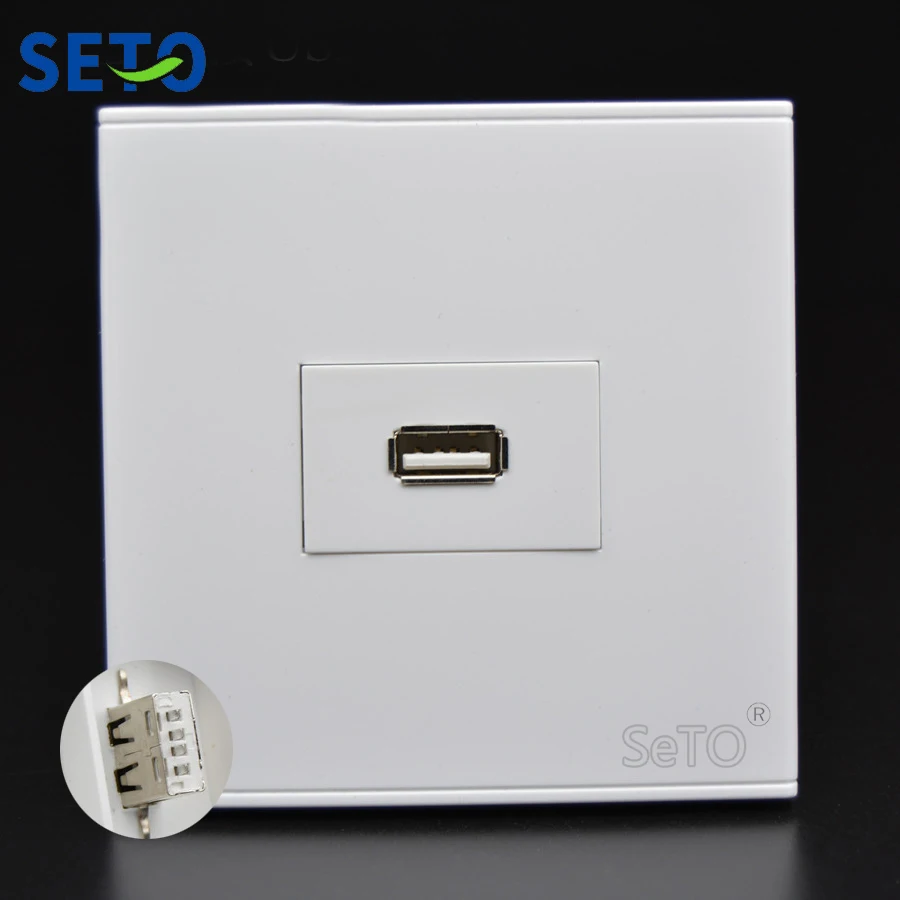 SeTo 86 Тип один порт USB Разъем Панель настенная панель гнездо Keystone Лицевая