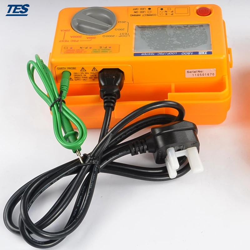 

TES-1800A PSC Resistance Tester 0.01 W 3 Digit LCD Display Loop Impedance Anticipation Ahort-circuit Current Tester