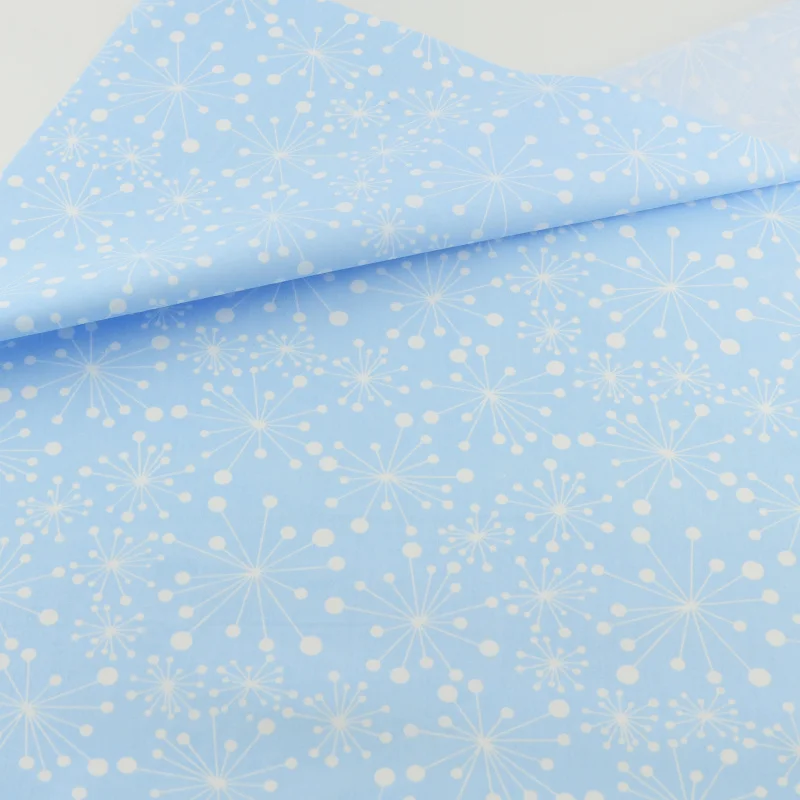 Tissue Home Textile Patchwork Sewing Cloth Craft Teramila Fabrics Tecido Blue Snowflake Floral Cotton Fabric Quilting Bedding | Дом и сад