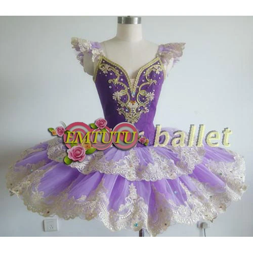 Винтажные профессиональные балетные пачки для взрослых Цвет фиолетовый золотой