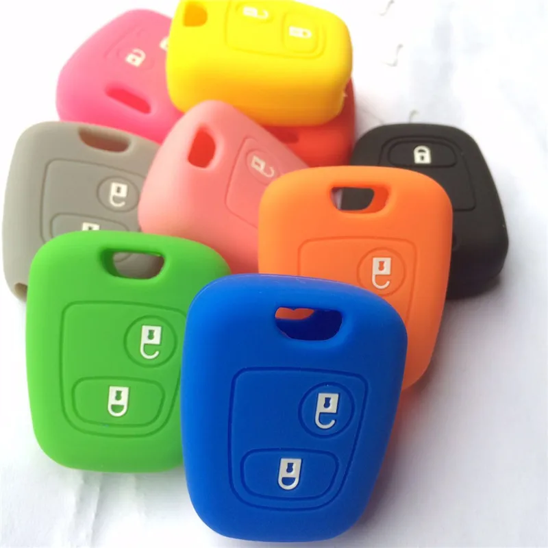 2 кнопки силиконовый резиновый чехол для автомобильного ключа Citroen C1 C2 C3 Pluriel C4 C5 C8