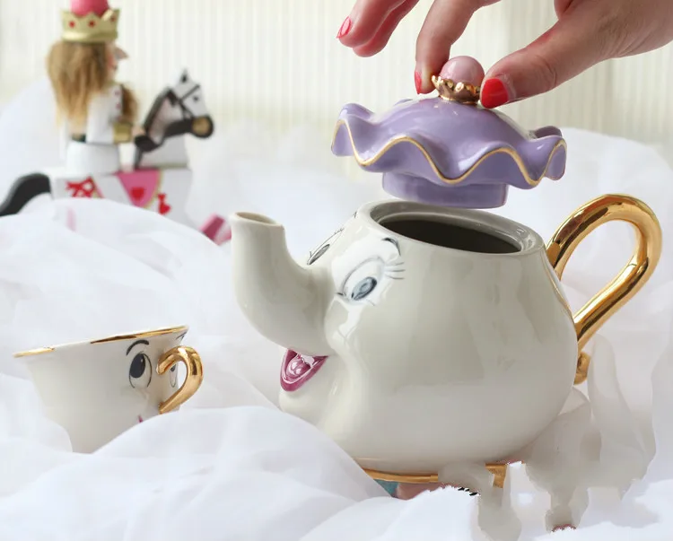 Семейный старинный мультфильм Красавица и чудовище чайный горшок кружка Mrs Potts