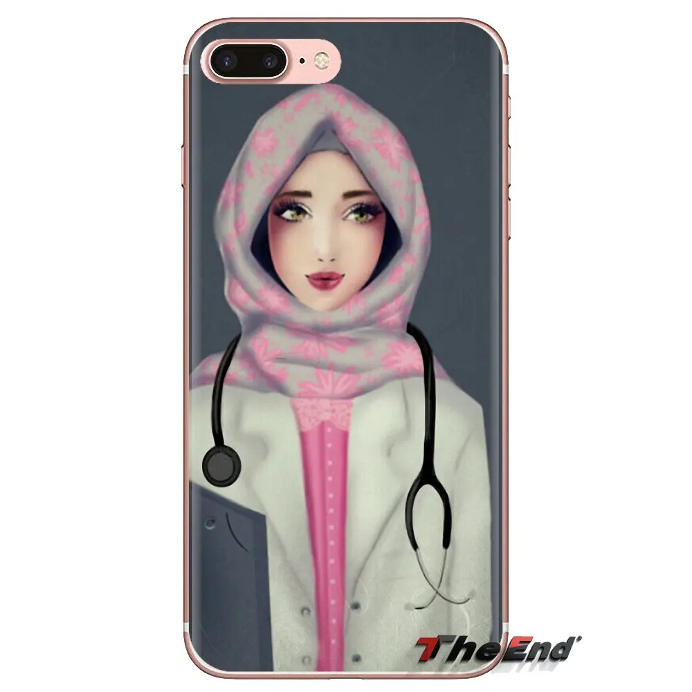 Мягкий силиконовый чехол для мусульманских девушек Hijabi Samsung Galaxy S3 S4 S5 Mini S6 S7 Edge S8 S9