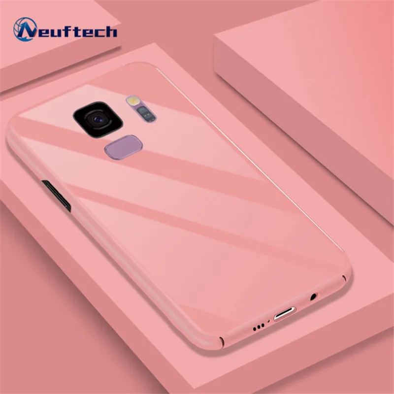 Чехол для телефона роскошь samsung Galaxy S8 S9 плюс Жесткий черный противоударный