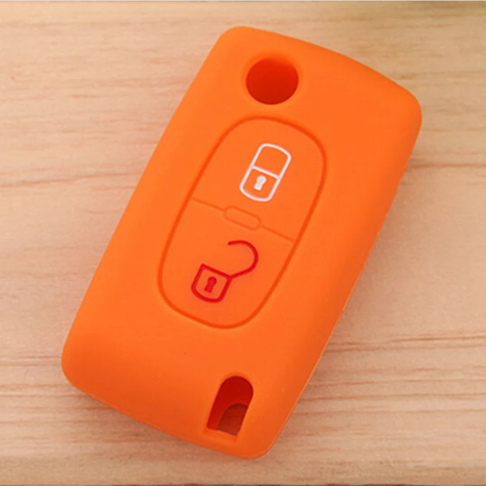 Силиконовый чехол для брелока Citroen C2 C3 C4 C5 C6 C8 Xsara Picasso Peugeot 208 207 308 RCZ 408 407 307 206|2 button|car