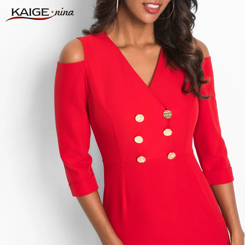 Женское платье с v образным вырезом Kaige.Nina однотонные винтажные облегающие платья