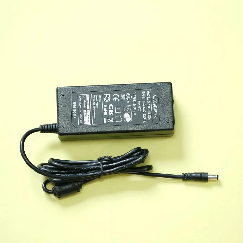 100 шт./лот 12V5A 60 Вт настольный адаптер питания UL CUL GS CE SAA KC CB ROHS Сертифицированный