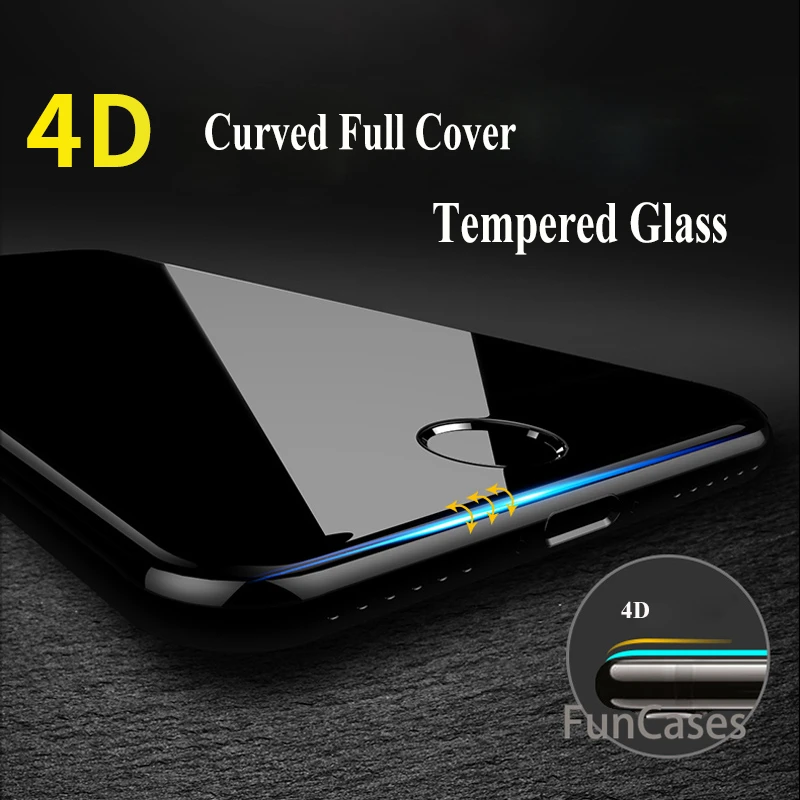 4D 9H закругленные края полное покрытие закаленное стекло для iPhone 7 6 S Plus Премиум