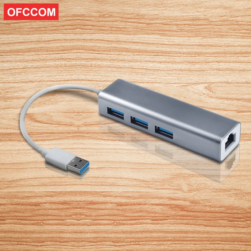Сетевой адаптер OFCCOM с 3 портами USB 0 10/100 Мбит/с|USB-хабы| |