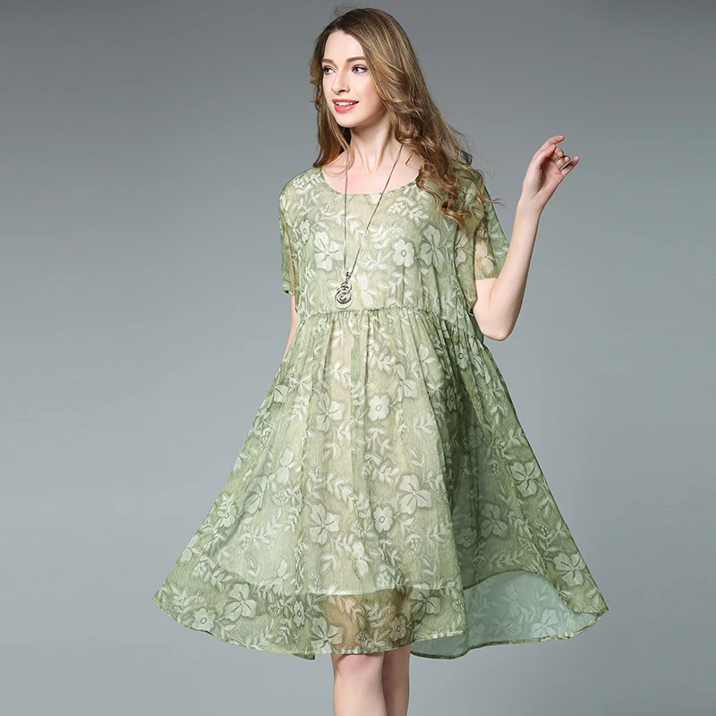 Новинка 2017 летнее стильное свободное шифоновое платье с цветочным рисунком