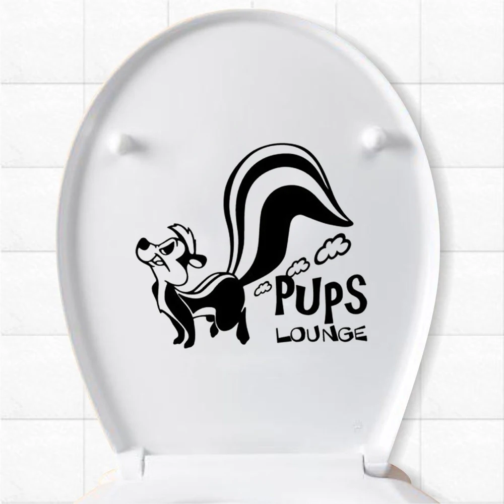 Черные креативные милые Мультяшные животные сделай сам наклейки на унитаз