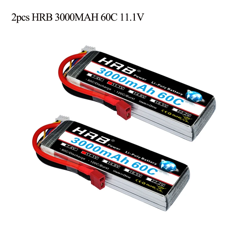 2 шт. HRB RC Lipo 3S батарея 11 1 V 3000mah 60C MAX 120C Дрон AKKU для Bateria вертолет самолет автомобиль