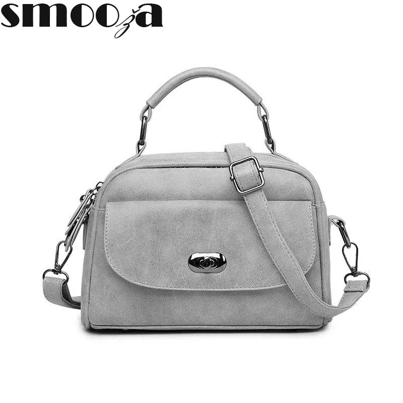 Ручная сумка SMOOZA женская кожаная высокого качества с замком|leather hand bags|women shoulder