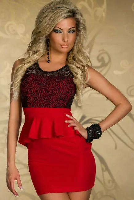 Платья новинка 2015 потрясающий пейсли кружева баски платье ну вечеринку вечер